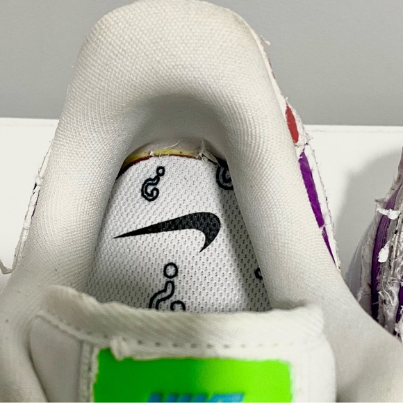 Women’s Air Force 1 ‘07 LX Low Tear Away Nike White/Multi Color Size 7 Unisex - Picture 14 of 16